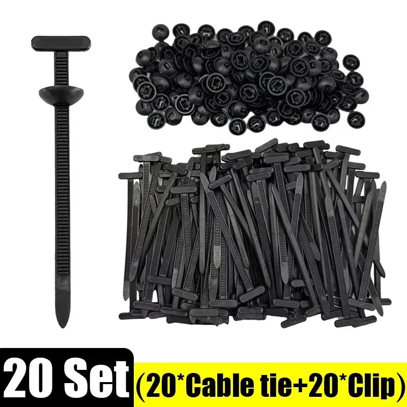 Nylon Cable Tie Buckle Auto Fastener Screw Self-Locking Zip Ties Car Trunk Engine Guard Panel Wire Management Strap Fixed Tools