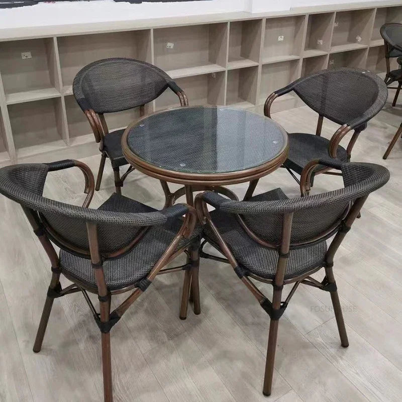 Rattan Garden Courtyard Furniture Outdoor Home Furniture Leisure Balcony Table and Chair Coffee Shop Outdoor Garden and Terrace