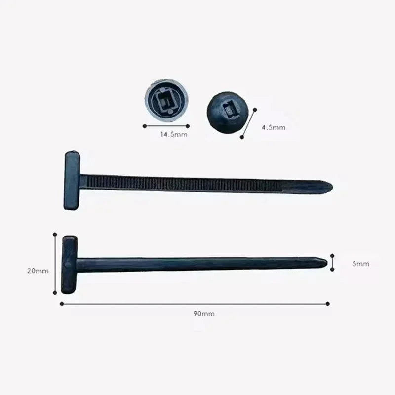 Nylon Cable Tie Buckle Auto Fastener Screw Self-Locking Zip Ties Car Trunk Engine Guard Panel Wire Management Strap Fixed Tools