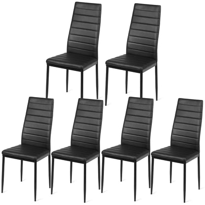 Set of 6 Dining Chairs High Back Kitchen Home Furniture,Pvc
