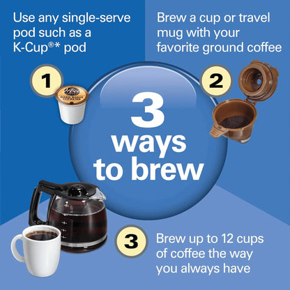 Hamilton Beach Flexbrew Trio K-Cup/12-Cup/Single Serve Coffee Maker