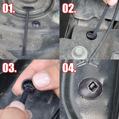 Nylon Cable Tie Buckle Auto Fastener Screw Self-Locking Zip Ties Car Trunk Engine Guard Panel Wire Management Strap Fixed Tools