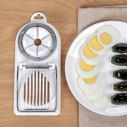Multifunctional Egg Slicers Stainless Steel Slicer Fancy Splitter Egg Cutting Tool Home Two in One Egg Cutter Kitchen Gadgets