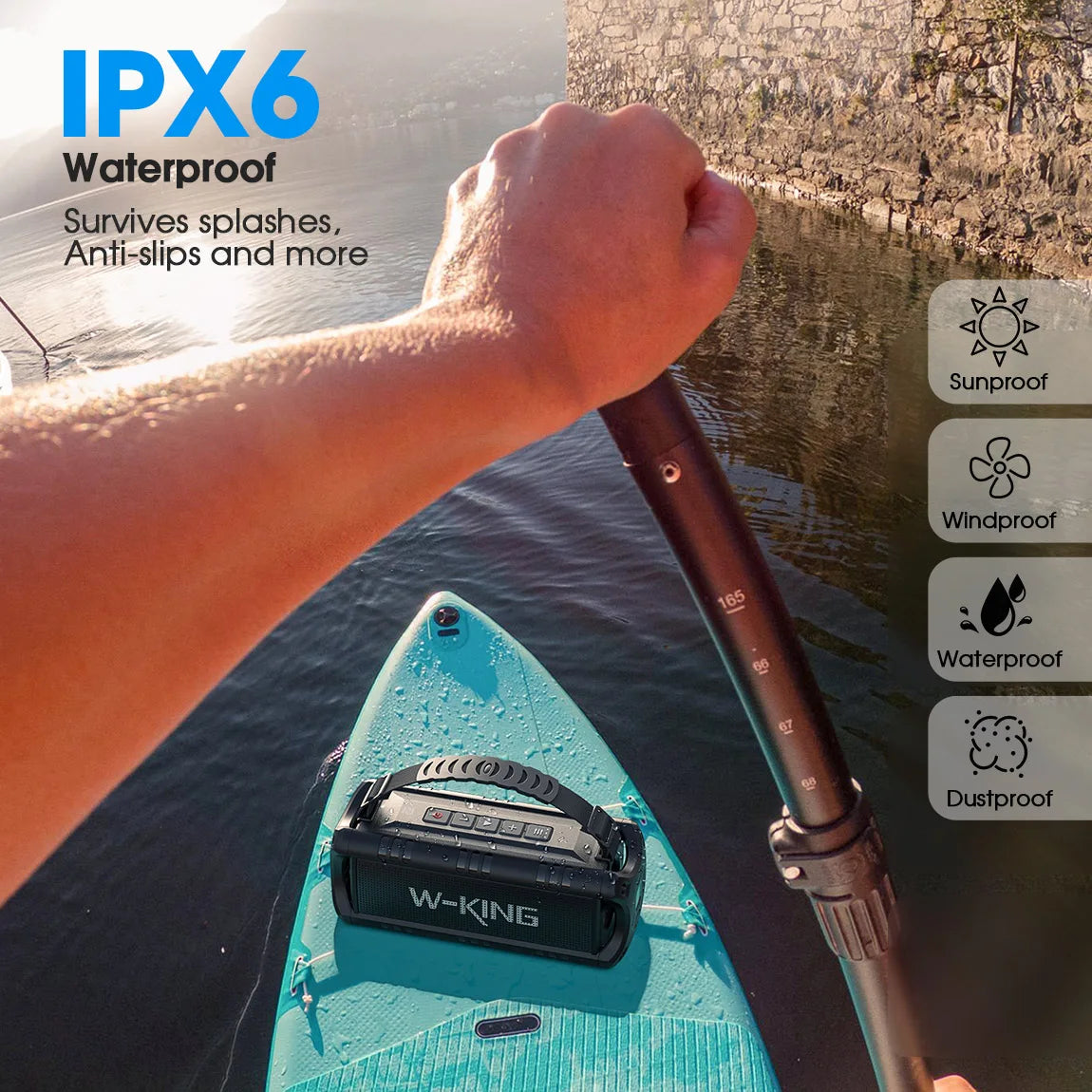 Bluetooth Speaker, 30W Portable Wireless Loud Speakers, IPX6 Waterproof Outdoor Speaker, 24H Playtime, EQ, AUX, TF Card