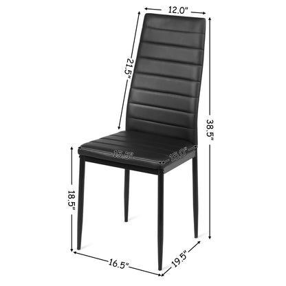 Set of 6 Dining Chairs High Back Kitchen Home Furniture,Pvc