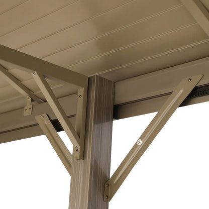 10’ X 20’ Hardtop, Double Tier Steel Roof Patio Gazebo, Mosquito Nets & Curtains Included, TMG-LGZ21