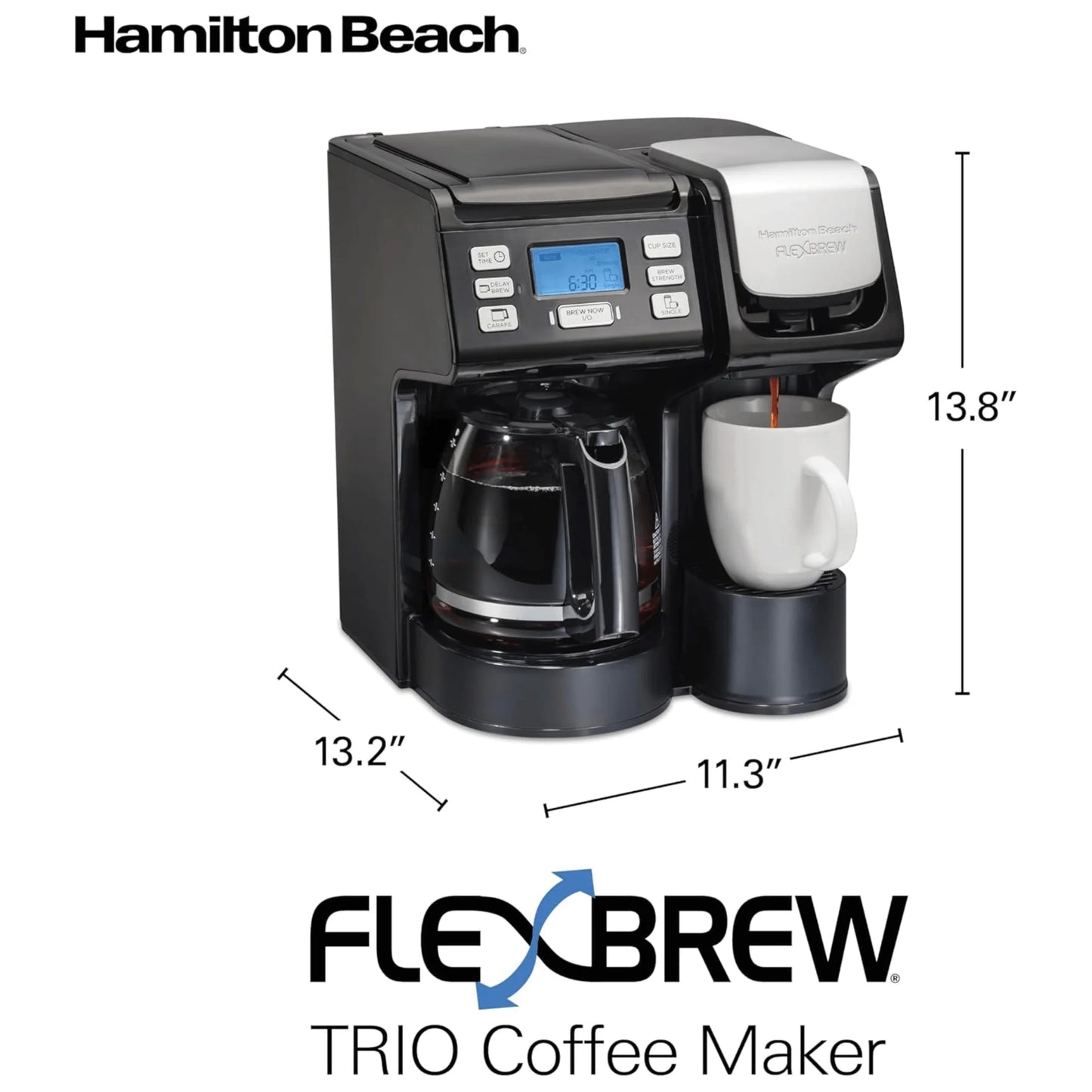 Hamilton Beach Flexbrew Trio K-Cup/12-Cup/Single Serve Coffee Maker