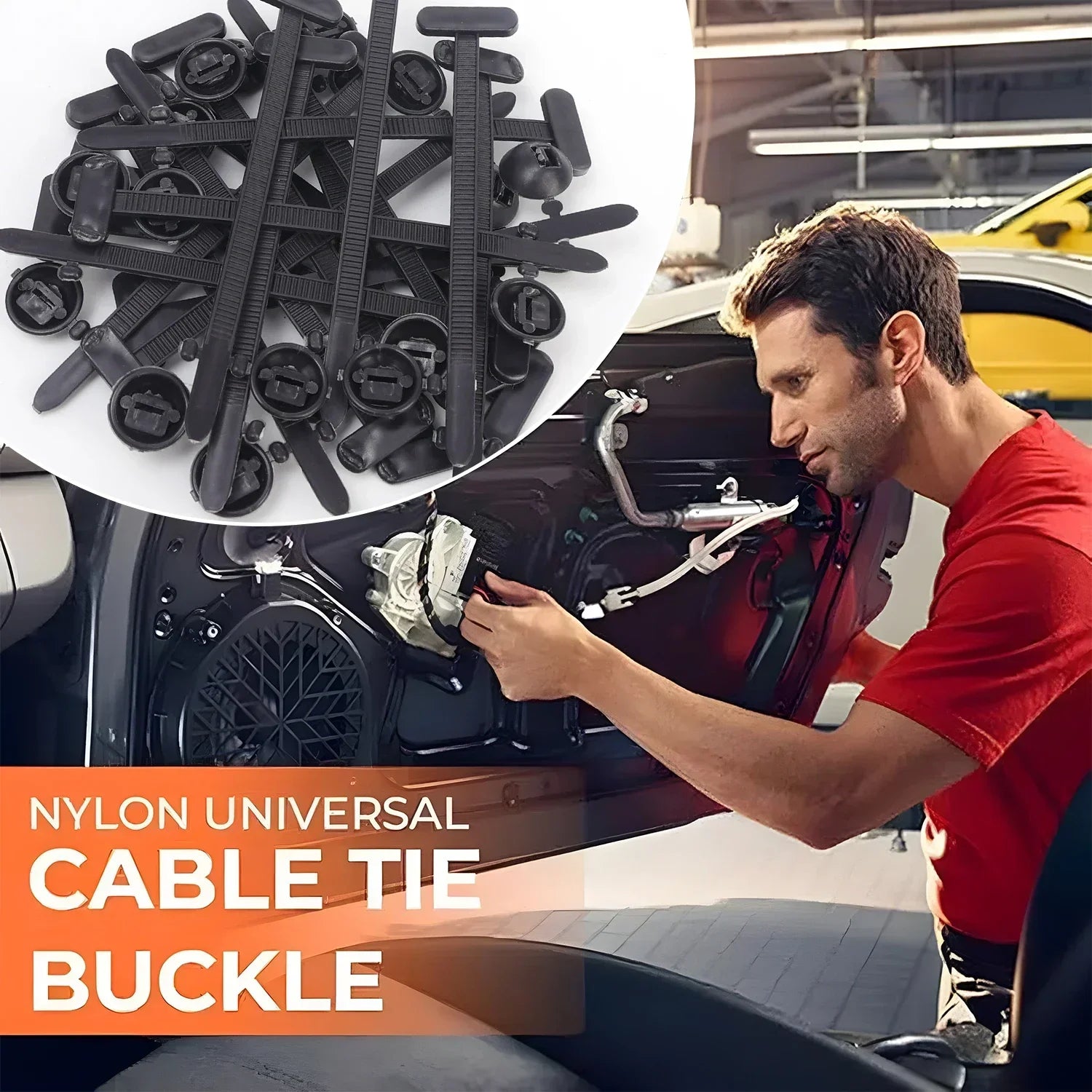 Nylon Cable Tie Buckle Auto Fastener Screw Self-Locking Zip Ties Car Trunk Engine Guard Panel Wire Management Strap Fixed Tools