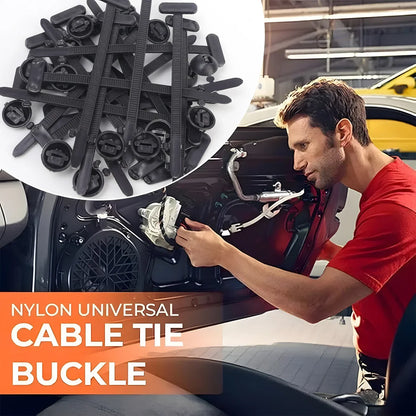 Nylon Cable Tie Buckle Auto Fastener Screw Self-Locking Zip Ties Car Trunk Engine Guard Panel Wire Management Strap Fixed Tools