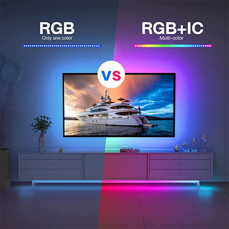 10M 20M LED Strip Lights RGB 5050/RGBIC WS2812B Infrared Bluetooth Ontroller TV Backlight Room Luces Luminous Decorate Fita Lamp