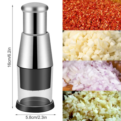 Pressed Garlic Chopper Stainless Steel Manual Garlic Masher Handheld Push Type Garlic Crusher Labor Kitchen Chopper Gadget