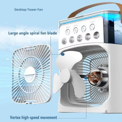 3 in 1 Fan Air Conditioner Household Small Air Cooler LED Night Light Portable Humidifier Air Adjustment Fan Office Home Fan New